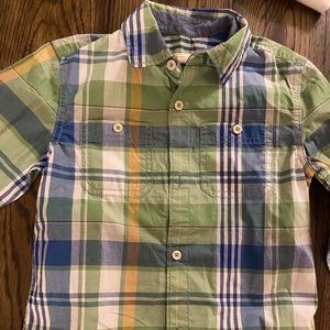 Green orange and blue plaid long sleeve